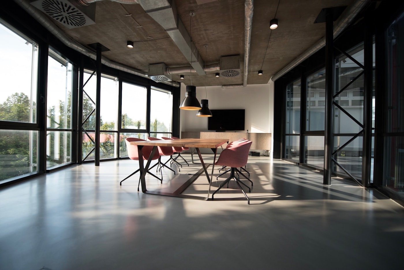 Bright, modern workplace interior suited to a vending amenity